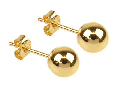 5mm 9ct yellow gold ball studs